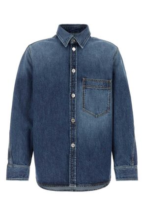 Givenchy Dark Blue Solid Denim Shirt
