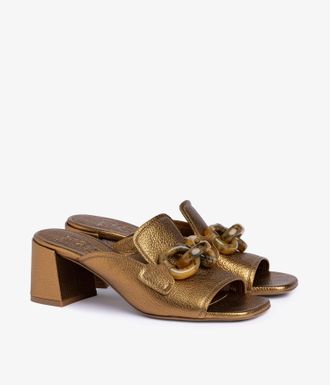 Pedro Garcia Metallic leather slingback heeled clog | Umita | Fall-winter 26 |