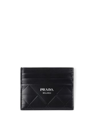 Prada Pasjeshouder met logoprint - Zwart