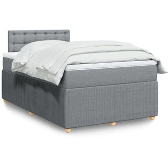 vidaXL Vidaxl - Cama Box Spring Con Colch&oacute;n Tela Gris Claro 120x200 Cm