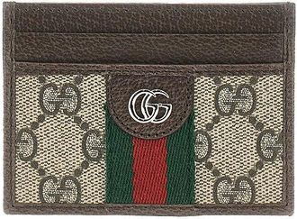 Gucci Leather and GG Supreme Ophidia cardholder Woman One Size