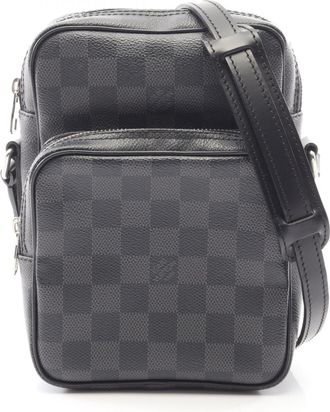 Louis Vuitton Black Damier Graphite Coated Canvas Leather Handbag Shoulder Bag (Pre-Owned)