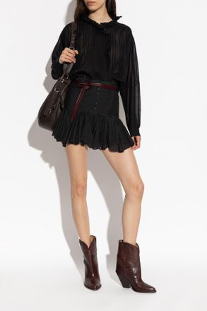 Isabel Marant Leather Heeled Ankle Boots Leyane, Womens, Burgundy