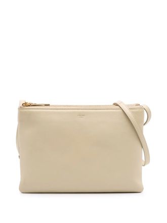Celine 2018 grote Trio lamsleren crossbodytas - Bruin