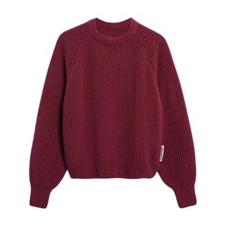 Armedangels Kaagi Maglia Girocollo a Coste - - Knitwear - Donna - Rosso - S