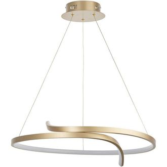 Loops LED Ceiling Pendant Light 32W Warm White Brushed Gold Loop Feature Strip Lamp