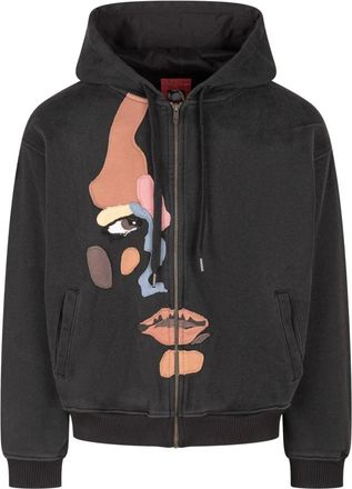KidSuper Studios Side Eye Face Hoodie - Heren - Sweatshirts & Hoodies - Zwart - Maat: XL Katoen