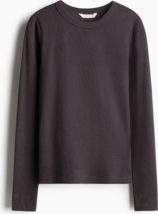 H&M Geripptes Shirt - Grau