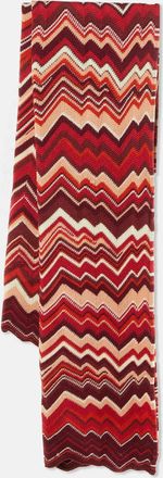 Missoni Multicolor Chevron Patterned Cotton Knit Scarf