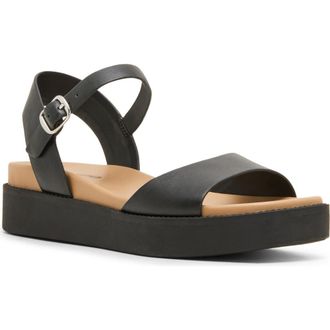 Blondo Rifkin Ankle Strap Sandal in Black Leather at Nordstrom, Size 5.5