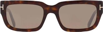Tom Ford Ezra Brown Rectangular Mens Sunglasses FT1075 52L 54