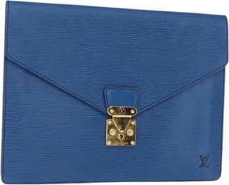 Louis Vuitton Pre-owned Clutches, female, Blue, Size: ONE SIZE Pre-owned Epi Leather Clutch Bag