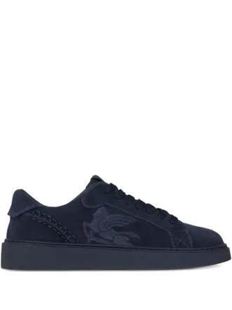 Etro suede low-top sneakers - men - Calf Suede/Rubber/Calf Leather - 43 - Blue