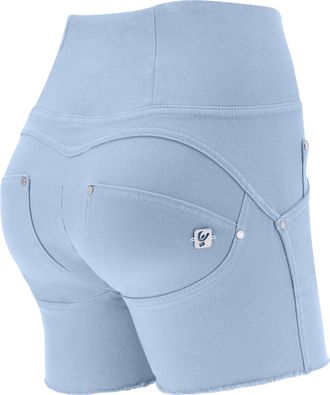 Freddy Shorts push up WR.UP vita alta sfrangiati in denim navetta tinto in capo