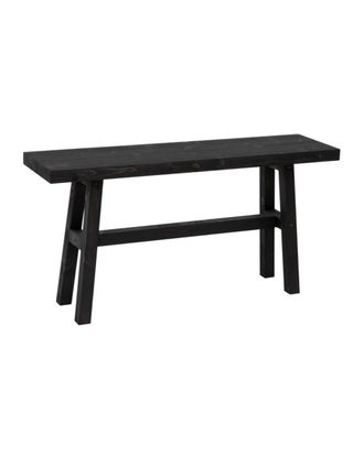 Deco Wood Banqueta de madera maciza en tono negro de 100x50cm