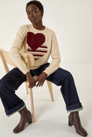 Roman Heart Crew Neck Knit Jumper