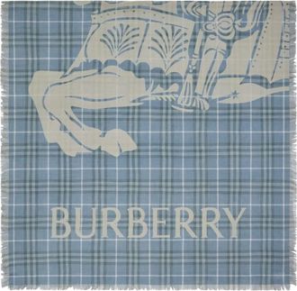 Burberry Sciarpa con motivo Equestrian Knight - Blu