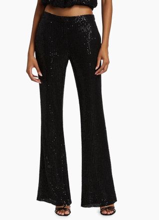 Ramy Brook Olivian Straight Leg Pants In Black Sequins