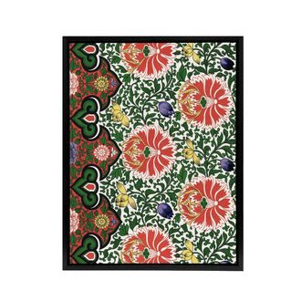 Artery8 Owen Jones Vintage Arabesque Floral Pattern Framed Canvas Art Print | Size: W24 x H32