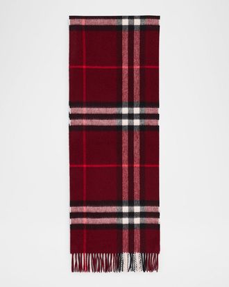 Burberry Mens Wide Check Cashmere Scarf
