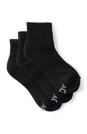 Cotton On Womens Active Body Qtr Crew Sock 3Pk in Black at Nordstrom