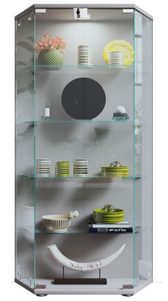 ebuy24 Ebuy24 - Vitrina De Vidrio Vcm De Pie Vitrina De Vidrio Con Vidrio De Seguridad Esg Dimensiones Aprox. Al. 114 X An. 83 X T. 17 Cm Soporte Vitrina Vid