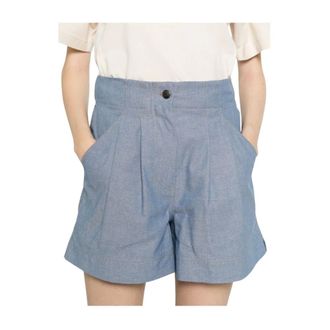 Moncler Casual Shorts, female, Blue, Size: M Chambray Shorts