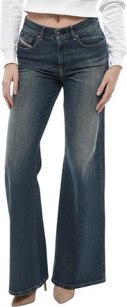 Diesel Blue Flared Mid Rise Jeans
