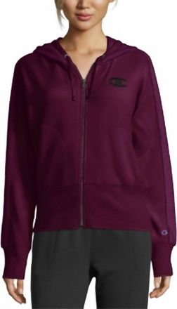Champion Heritage Herringbone Zip Hoodie In Venetian Purple
