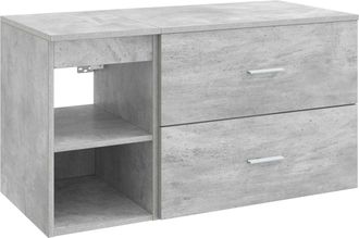 vidaXL Juego De Muebles De Ba&ntilde;o 2 Uds. Gris Hormig&oacute;n Vidaxl