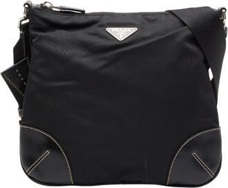 Prada Black Nylon Leather Shoulder Bag (Pre-Owned)