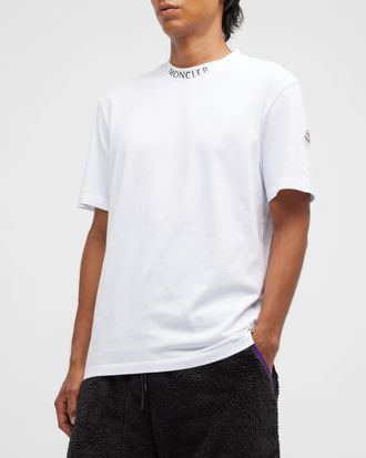 Moncler Mens Logo-Neck T-Shirt