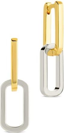Sterling Forever Two Tone Double Link Drop Earrings in Dual Tone at Nordstrom Rack