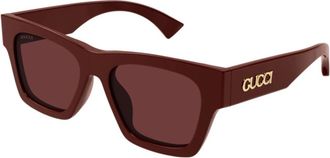 Gucci Stijlvolle zonnebril Gg 1835S-003 - unisex - Zonnebrillen - Rood - 52 MM - Accessoires