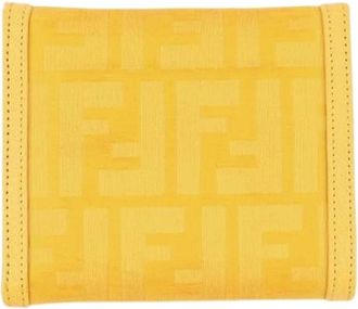 Fendi Pre-owned Zucca Portemonnee (tri-fold) - Dames - Vintage Accessoires - Geel - ONE Size - Leer - Vintage