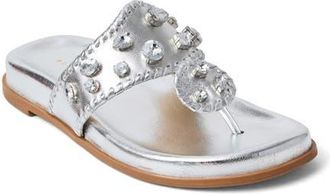 Jack Rogers Jacks Jewel Sport Flip Flop in Silver at Nordstrom, Size 8.5
