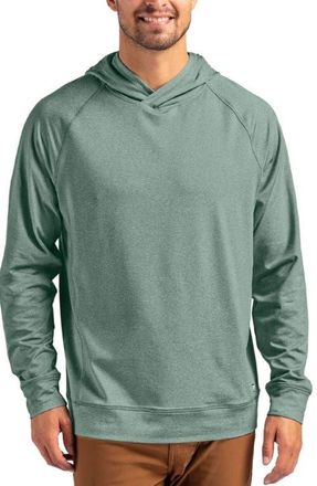Cutter & Buck Adapt Heather Hooded Pullover in Hunter Heather at Nordstrom, Size Xxx-Large