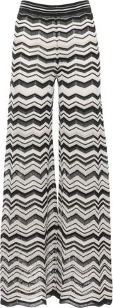 D.exterior Black Lurex Geometric Straight-Leg Pants