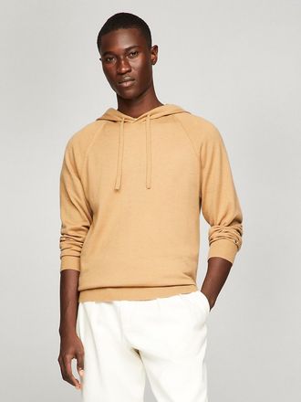 Tommy Hilfiger Mens Fine Gauge Wool-Blend Hoodie - Beige - XXL