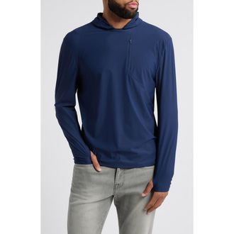 Johnnie-O Maxwell Hooded Long Sleeve T-Shirt in Navy at Nordstrom Rack, Size Xx-Large