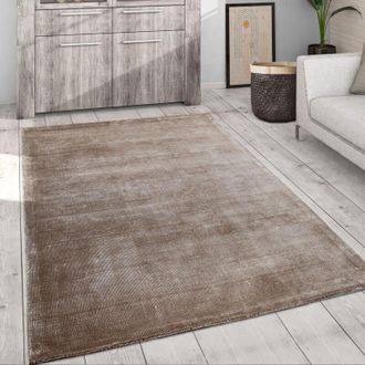 Paco Home Tappeto Salotto Vintage Tappeto Pelo Corto Fatto a Mano Moderno Monocolore 160x230 cm, Beige - Paco Home
