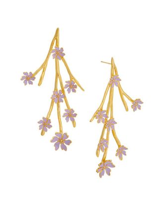 Oscar De La Renta Oscar De La Renta Cherry Blossoms Branch Earrings