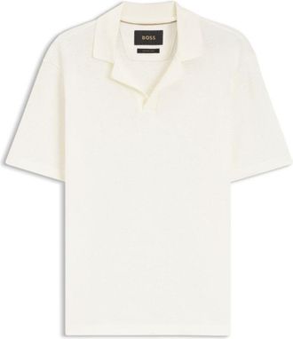 BOSS Polo shirt in Italian-made cotton and linen