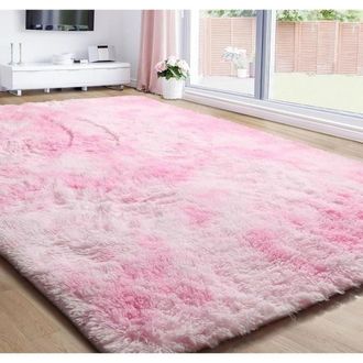 OEM Alfombra De Pelo Largo Para Sal&oacute;n, 160 X 200 Cm, Alfombra De Mesita De Noche, Alfombra Suave De Pelo Largo Para Sal&oacute;n, Dormitorio, Sof&aacute;, Color Rosa