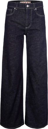 Marni Wide-Leg Denim Jeans With Contrast Stitching
