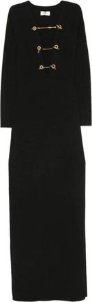 Elisabetta Franchi Am 18S66E2110 Maxi Jurk - Dames - Maxi kleedjes - Zwart - S - Kleedjes