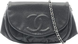 Chanel 2013-2014 CC Caviar Half Moon Flap crossbody bag - Black