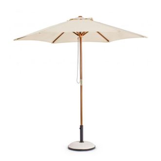 Konte Design Sombrilla de jard&iacute;n de madera y acero, lona beige &oslash; 2,5m
