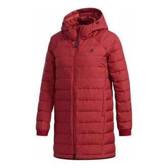 adidas (WMNS) adidas Long Down Jacket Asia Sizing Red DM1957