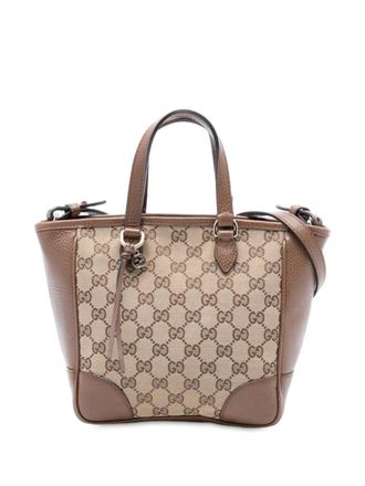 Gucci 2016-2025 Small GG Canvas Bree satchel - women - Calf Leather/Canvas/Cotton/Leather - One Size - Brown
